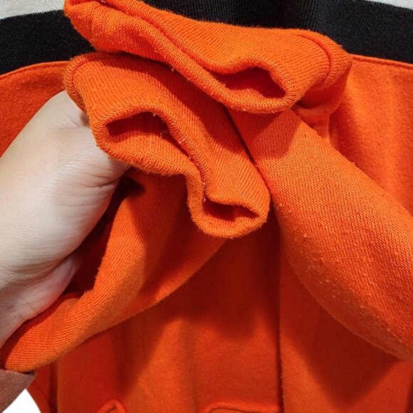 Forever 21 Sweatshirt Women's Size Small Cropped Orange Hooded Striped Hoodie - Picture 3 of 9